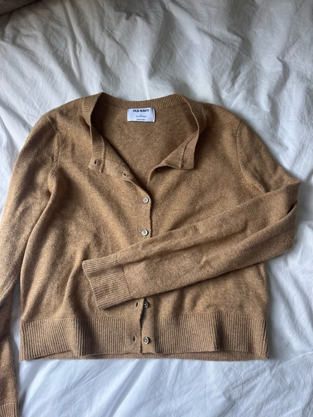 Old Navy Tan Button-Down Knit Cardigan